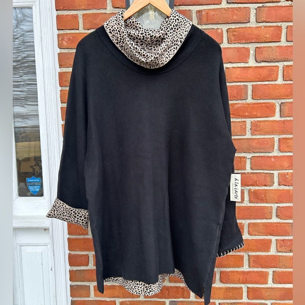 A la Carte Black Leopard Reversible Sweater